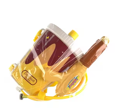 Kids Brown Cola Bottle Play Water Gun Hose Tank Backpack
