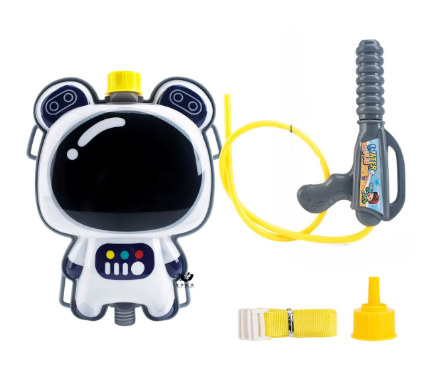 Kids White Astronaut Shaped Play Water Gun Hose Backpack Tank