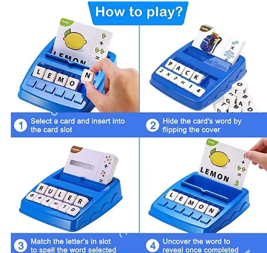 2-in-1 Matching Flash Card Letter & Maths Educational Toy Spelling Counting