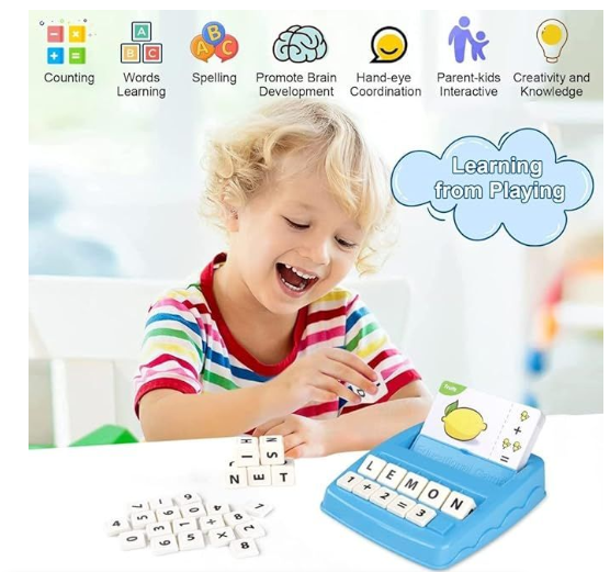 2-in-1 Matching Flash Card Letter & Maths Educational Toy Spelling Counting