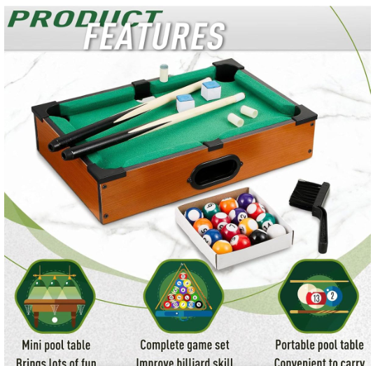 Table Top Pool Snooker Table Set