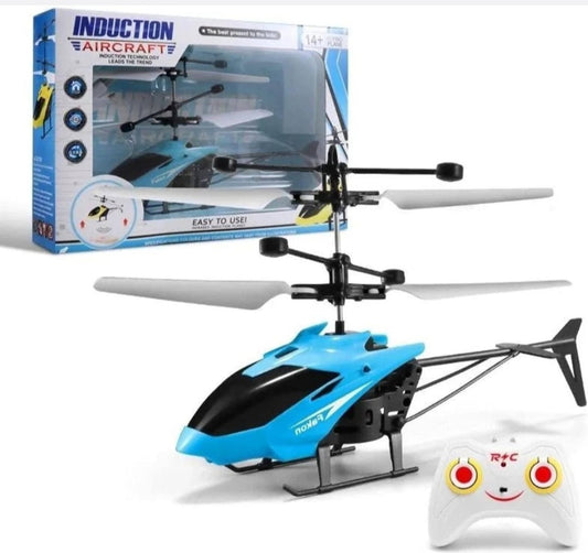 Flying Helicopter Remote Control Rechargeable with Infra Red Sensor -Blue