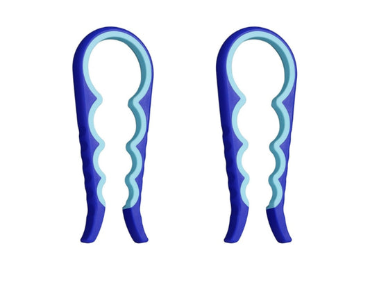 4 in 1 Multipurpose Lid opener Jar Bottle Screw Twist Non Slip Handle 2 Pck - Blue