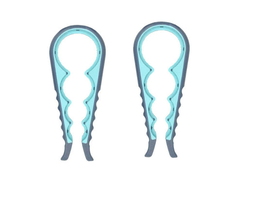 4 in 1 Multipurpose Lid opener Jar Bottle Screw Twist Non Slip Handle 2 Pck - Teal & Grey