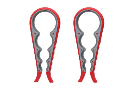 4 in 1 Multipurpose Lid opener Jar Bottle Screw Twist Non Slip Handle 2 Pck - Red & Grey