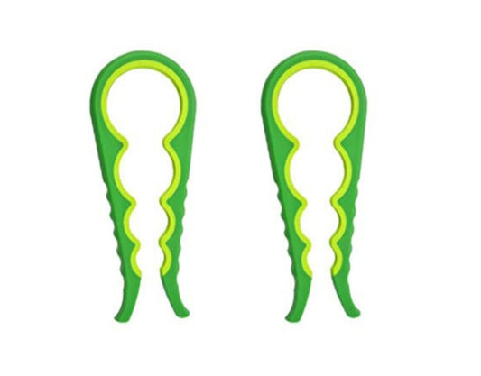 4 in 1 Multipurpose Lid opener Jar Bottle Screw Twist Non Slip Handle 2 Pck - Green