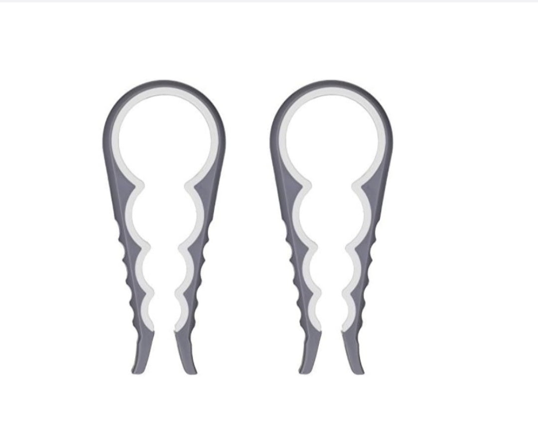 4 in 1 Multipurpose Lid opener Jar Bottle Screw Twist Non Slip Handle 2 Pck - Grey & White