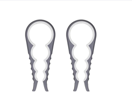 4 in 1 Multipurpose Lid opener Jar Bottle Screw Twist Non Slip Handle 2 Pck - Grey & White