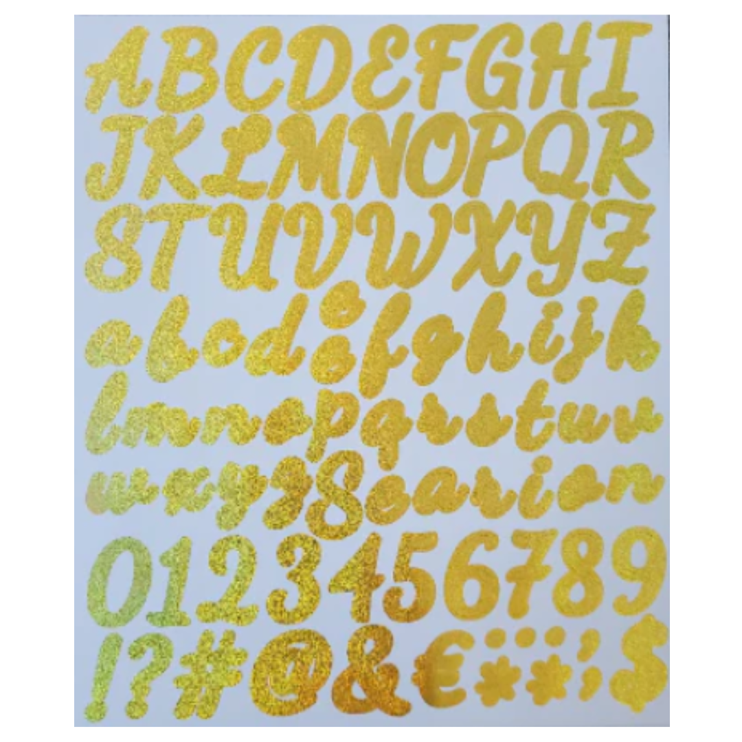 4PK Combo Colourful Rainbow Vinyl Alphabet Sticker Sheets