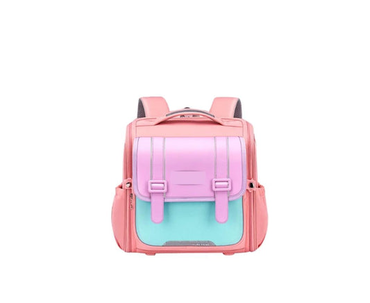 Cartoon Design Square Backpack Multi Colour British Horizontal Style School - Pink