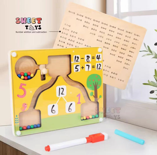 Montessori Early Education Colour & Number Wooden Maths Maze Board
