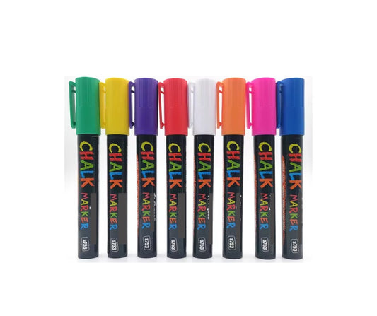 8 Liquid Chalk Markers Reversible 6mm Tip