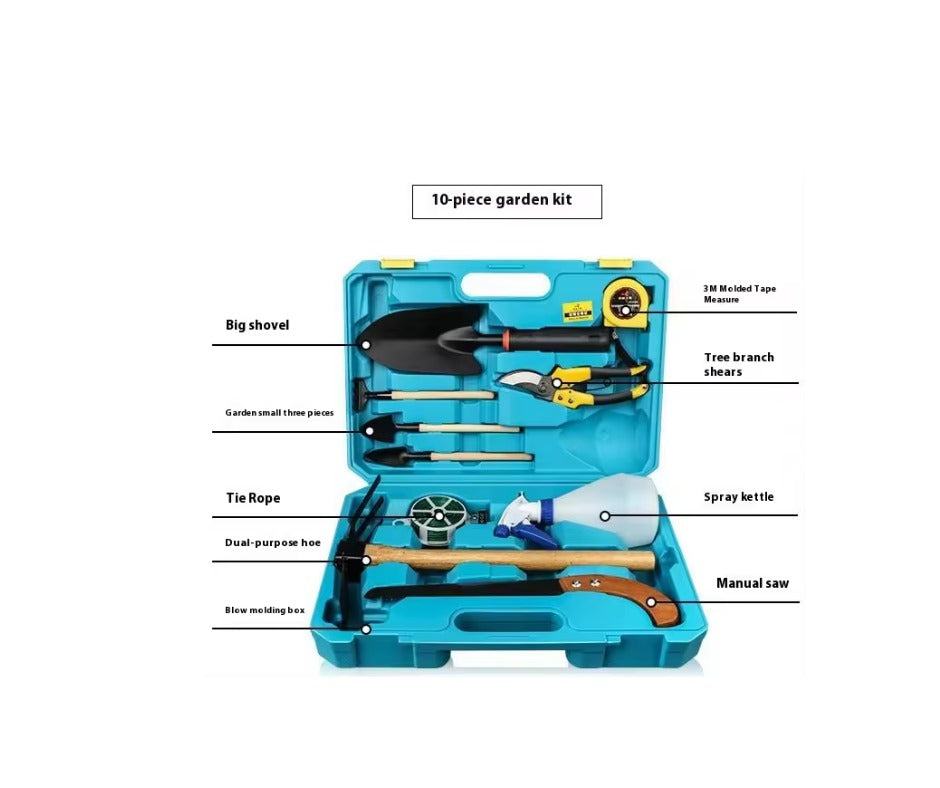 10 PC Balcony Gardening Bonsai and Outdoor Set in Carry Case with Handle