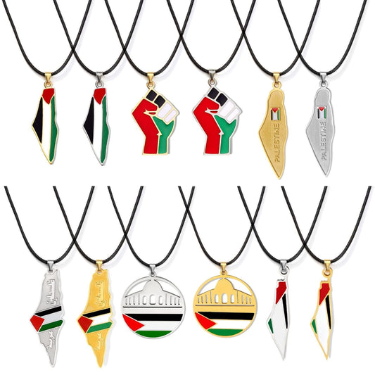 Stainless Steel Palestine Necklace -12 Designs