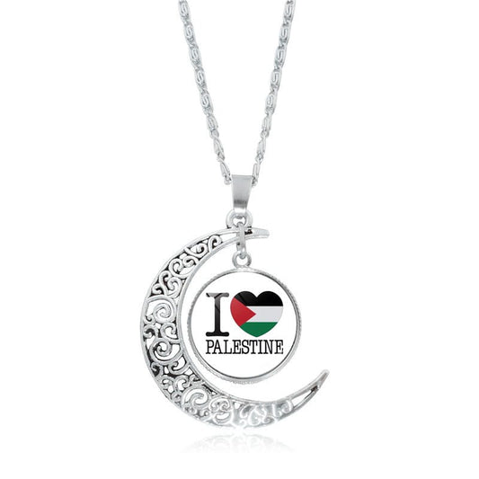 Palestine Moon Crescent Necklaces Stainless Steel -4 Designs