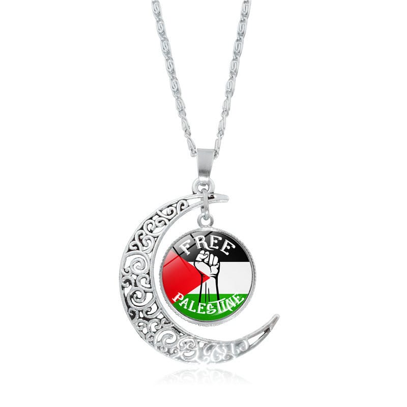 Palestine Moon Crescent Necklaces Stainless Steel -4 Designs
