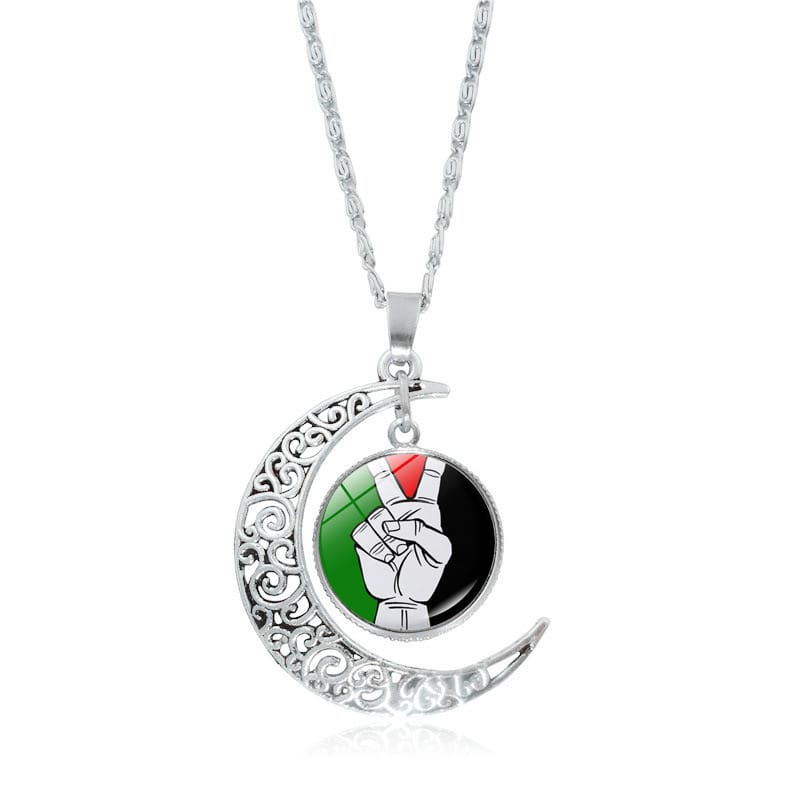 Palestine Moon Crescent Necklaces Stainless Steel -4 Designs