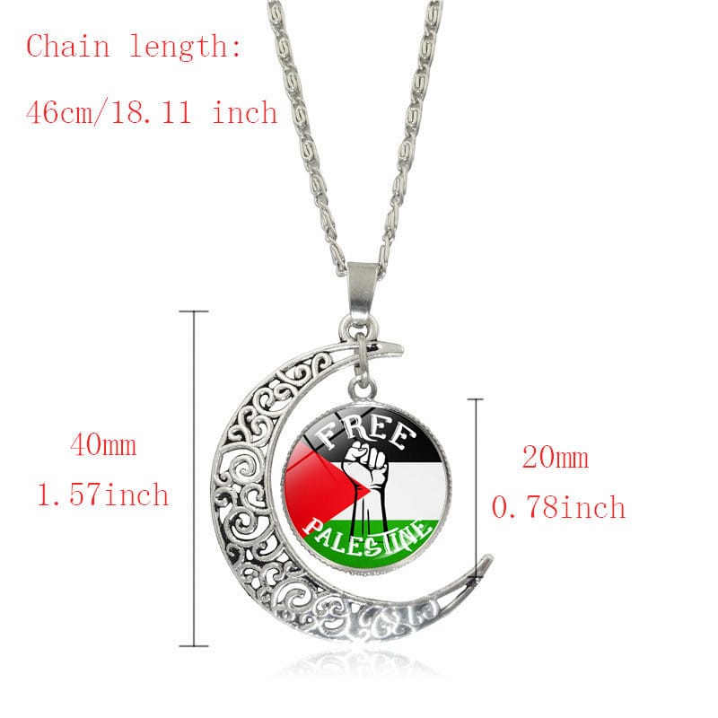 Palestine Moon Crescent Necklaces Stainless Steel -4 Designs