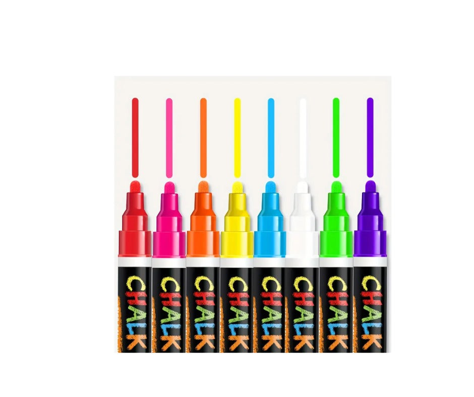 8 Liquid Chalk Markers Reversible 6mm Tip