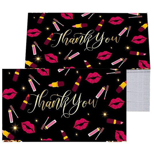 100 Thank you Lipstick and Lips Card