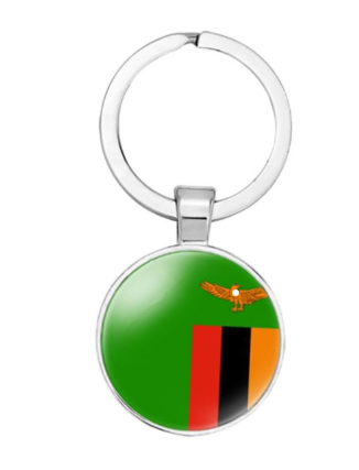 Zambia Africa National Country Flag Keyring