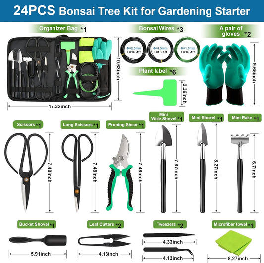 24 Piece Bonsai Tree Tool Kit