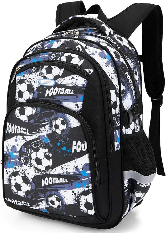 Soccer School Bag Geometric Design BLACK