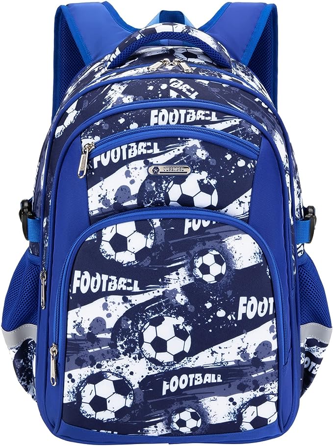 Soccer School Bag Geometric Design BLUE