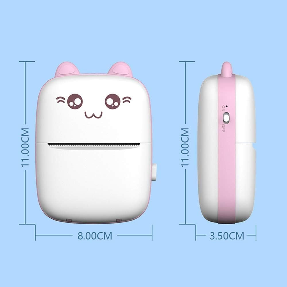 Mini Thermal Cat Face C9 Bluetooth Portable Pocket Printer Inkless 2 colour - Pink