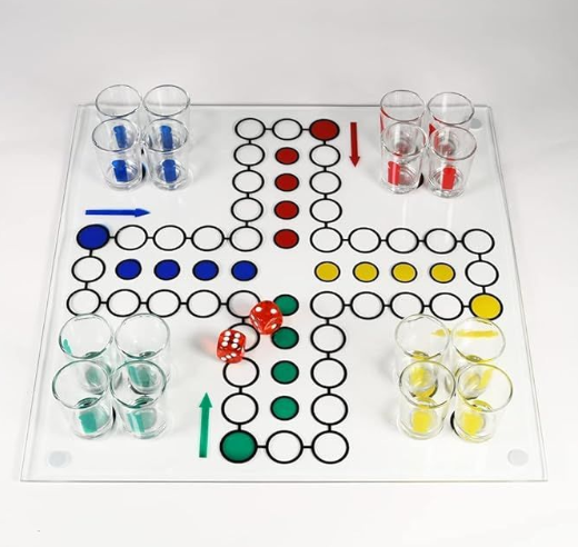 Drinking Ludo Glass Board Game