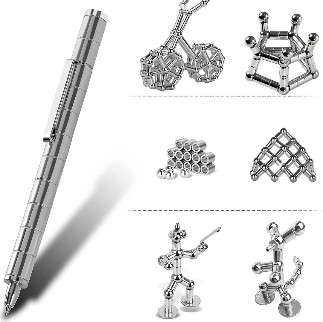 Magnetic Polar Fidget Pen- Silver