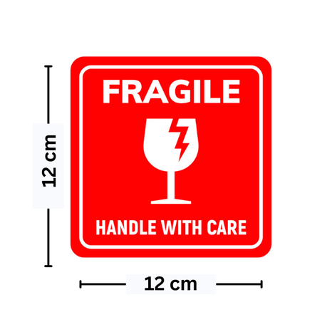 Fragile Handle With Care Packaging Labels 12x12cm -300pcs