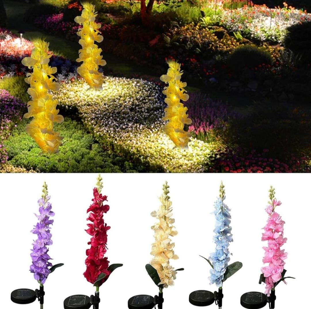 2 Pack Hyacinth Design Outdoor Garden Solar Lights Patio Decorative Colour - Purple