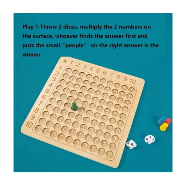 Maths Multiplication Recognition Wooden Board Game