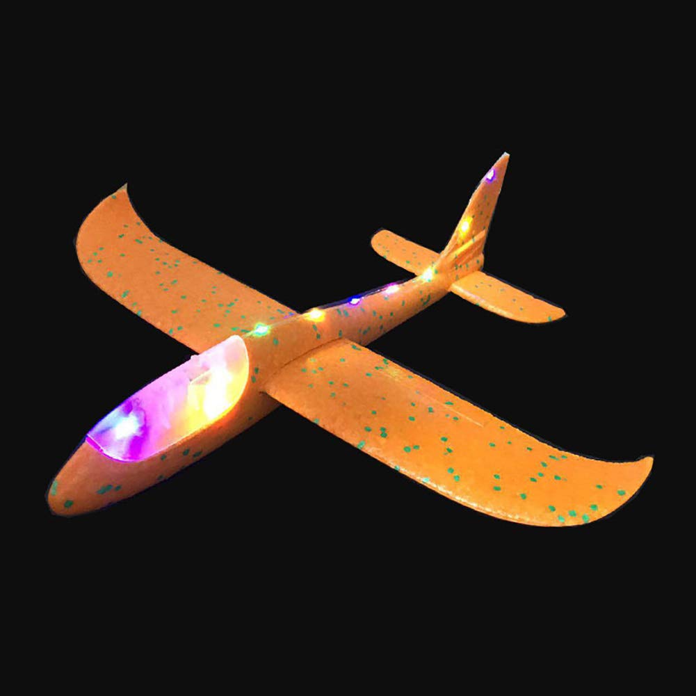 Foam Glider Stunt Launch Airplane Toy Hand Throw Lighted - 4 Colour Pack