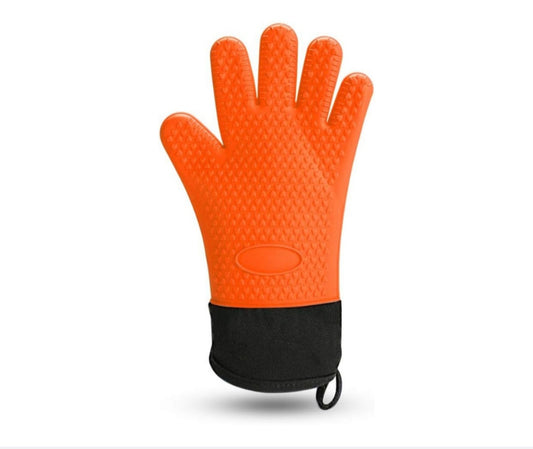 Silicone Kitchen Oven Glove/Mitt Heat Resistant Non Slip Single Glove - Bright Orange