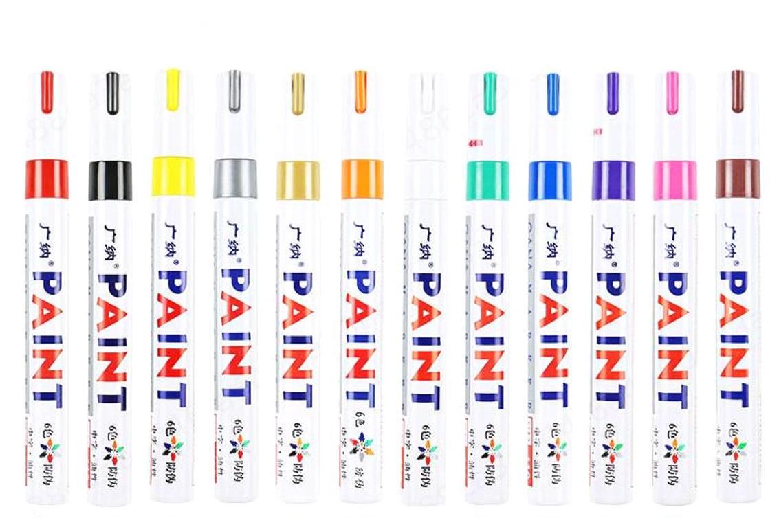 12 Oil Based Paint Permanent Markers Waterproof Tire 3mm Tip Tyre Metal