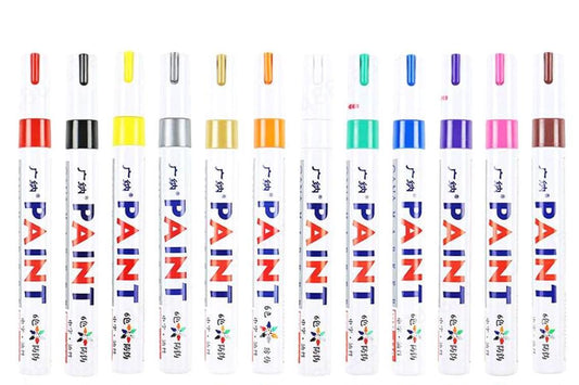 12 Oil Based Paint Permanent Markers Waterproof Tire 3mm Tip Tyre Metal