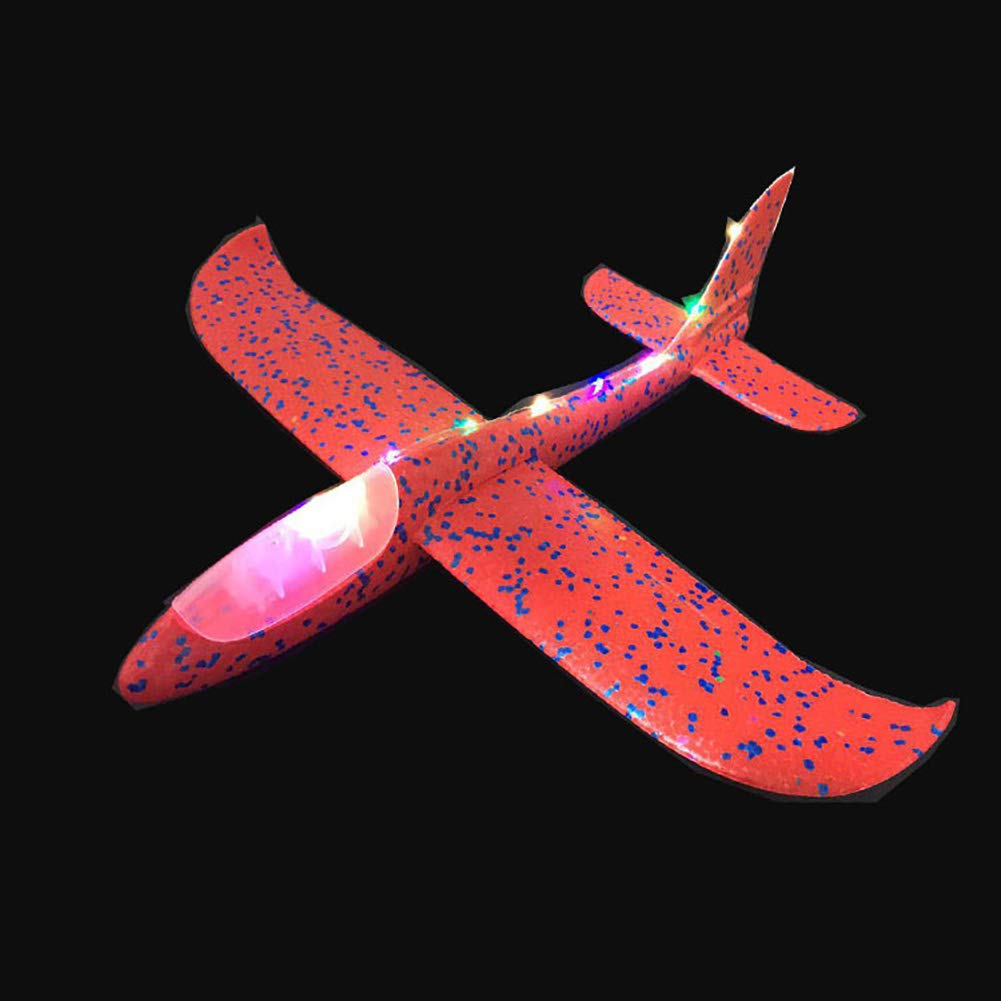 Foam Glider Stunt Launch Airplane Toy Hand Throw Lighted - 4 Colour Pack