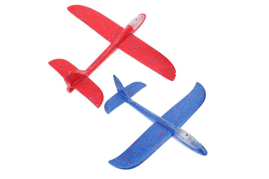 Foam Glider Stunt Launch Airplane Toy Hand Throw Lighted - 4 Colour Pack