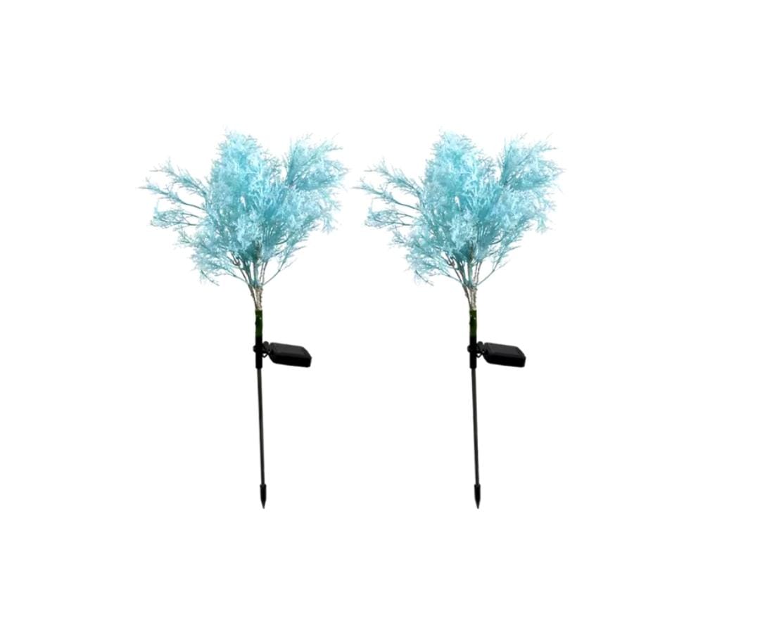 2-Pack Rime Flower Design Solar Light Outside Garden Patio Decorative - Blue Rime Light