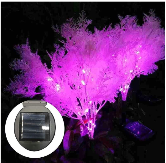 2-Pack Rime Flower Design Solar Light Outside Garden Patio Decorative - Pink Rime Light