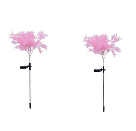 2-Pack Rime Flower Design Solar Light Outside Garden Patio Decorative - Pink Rime Light