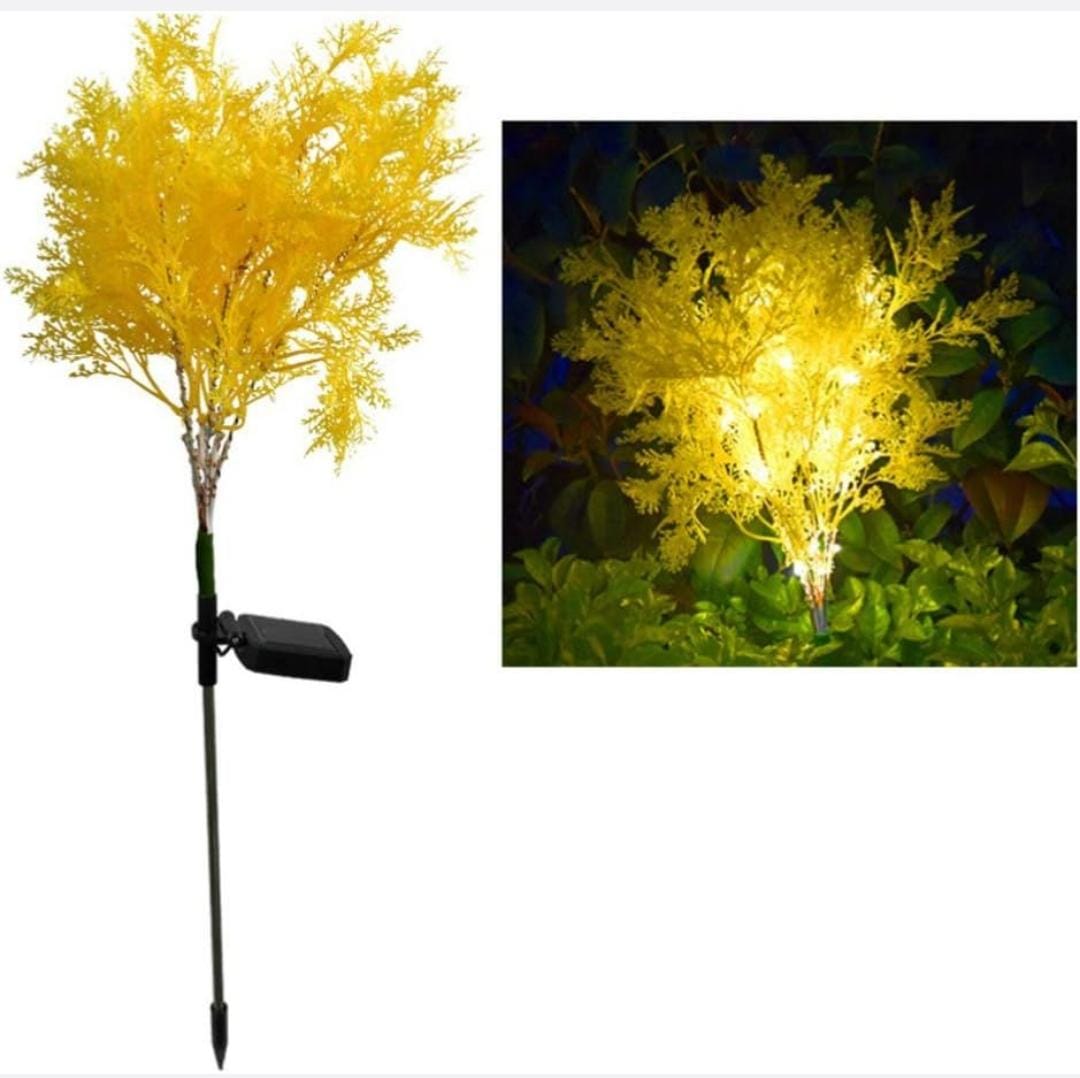 2-Pack Rime Flower Design Solar Light Outside Garden Patio Decorative - Yellow Rime Light