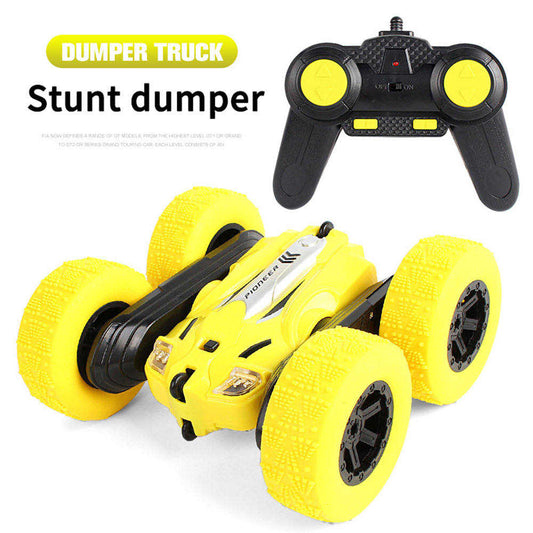 Remote Control Stunt Car Truck Double Sided 360 degree Flip LED Lights - Yellow