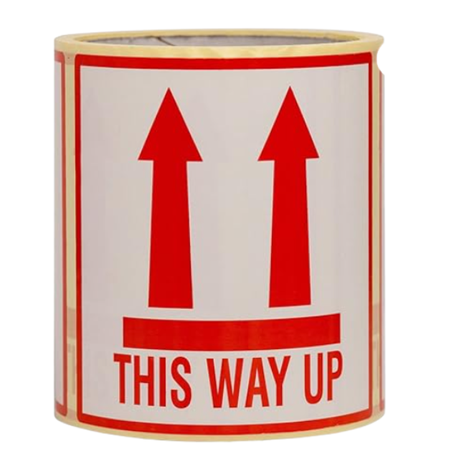 This Way Up Fragile Warning Label Packaging Stickers 12 x 12cm -300pcs