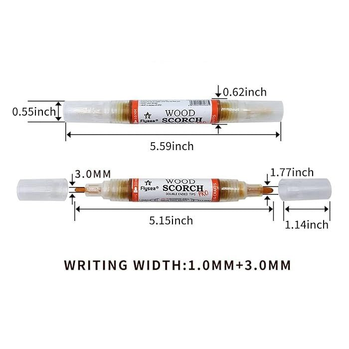 Dual Tip Wood Burning Scorch Marker 1-3mm tip