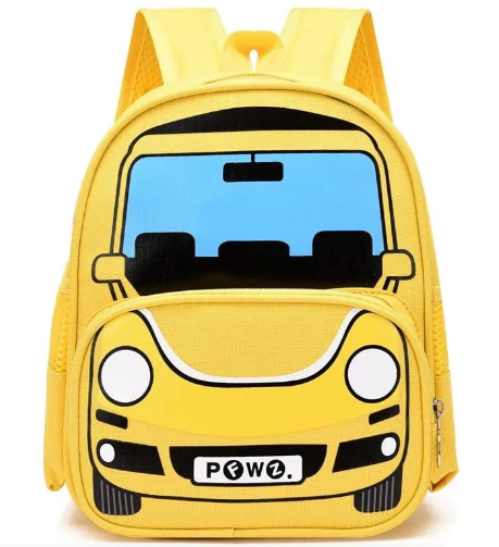 Mini Size Grade RR Cartoon Print Yellow Bus School Bag