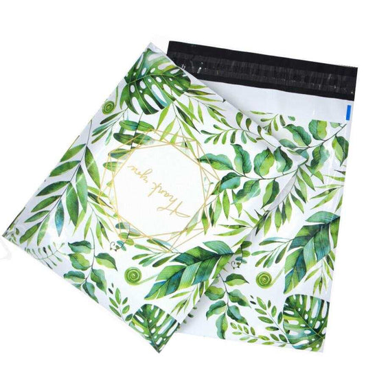 100 Green Gold Thank You 25X33cm Poly Mailer