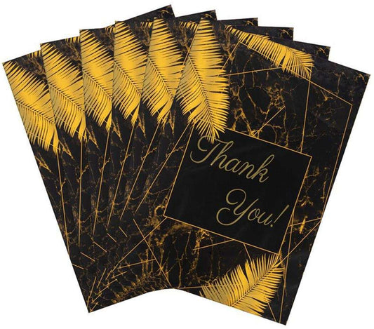 100 Black Gold Thank You 25X33cm Poly Mailer